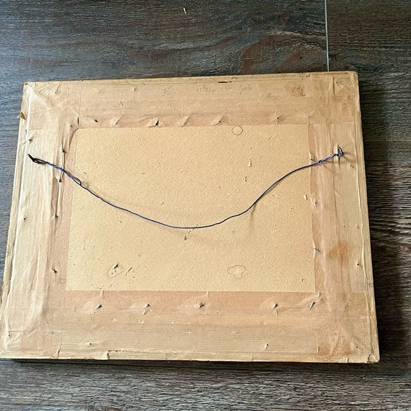 Vintage Landscape Embroidered Art in Gold Frame 12/15 inch - Picture 7 of 12